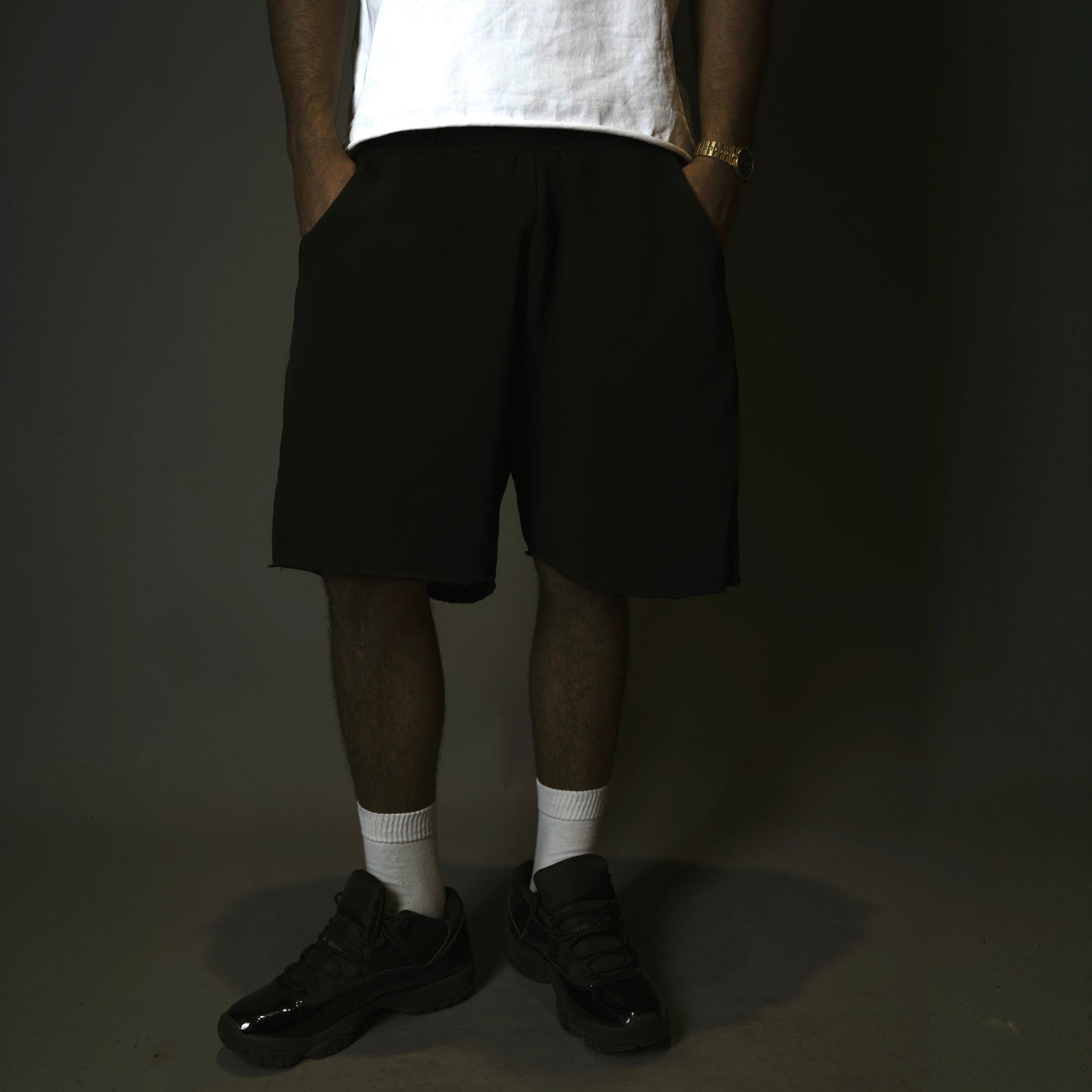 Black Unfinished Shorts